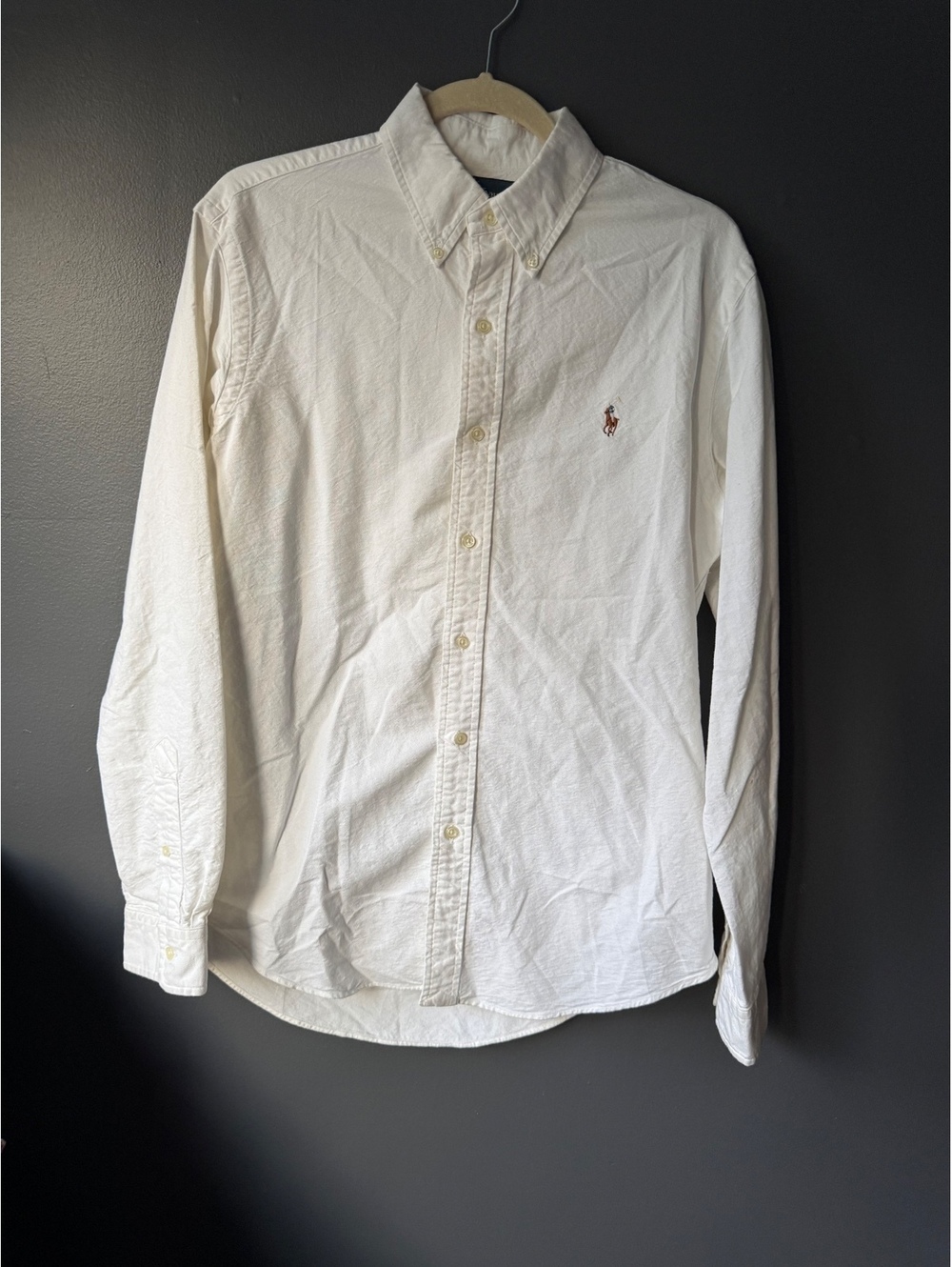 Ralph Lauren Custom Fit White Button-Down Shirt Medium